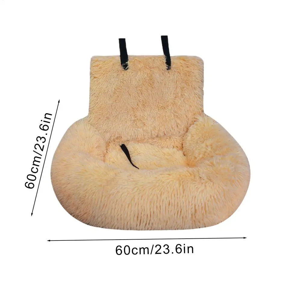 Dog Booster Car Seat Soft Puppy Car Seat Non-slip Dogs Traveling Bed Car Back Seat Kennel Plush Pet Mat Car Interior Accessories