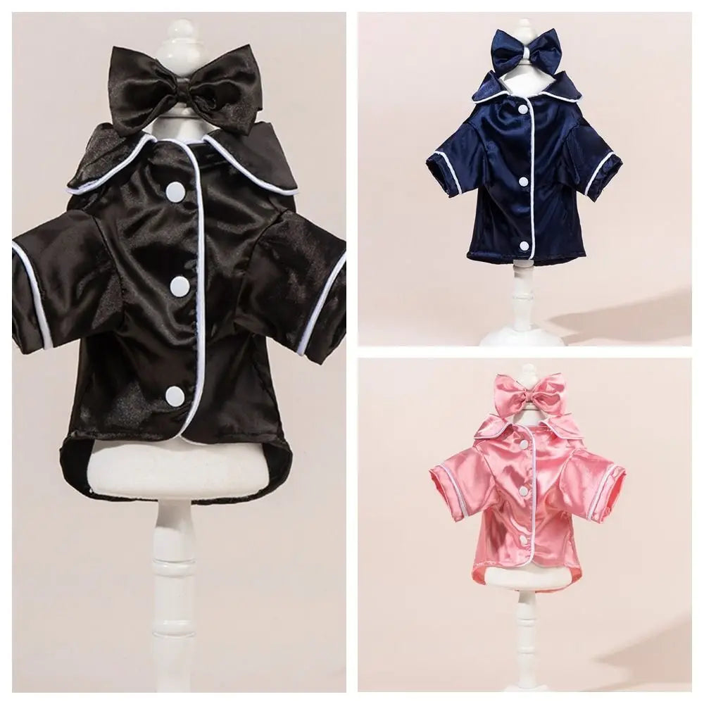 Luxury Soft Pet Silk Pajamas XS/L Thin Fabric Dog Shirt Comfortable Skin-friendly Cat Clothes Daily Wear