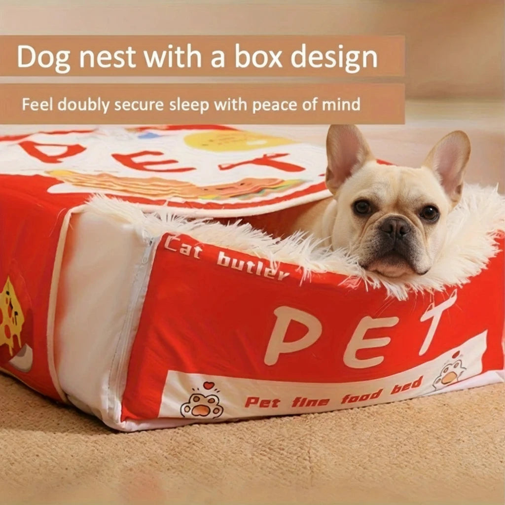 Pancake puppy..fully enclosed  bed, pet snack box bed, suitable for all seasons, providing a warm home for your animal …small dogs only