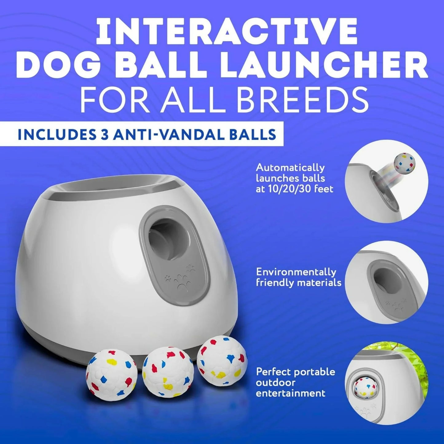 Pet Serving Outdoor Interactive Dog Toy Smart Pet Ball Thrower Suitable for Medium and Large Pet Puppy Entertainment