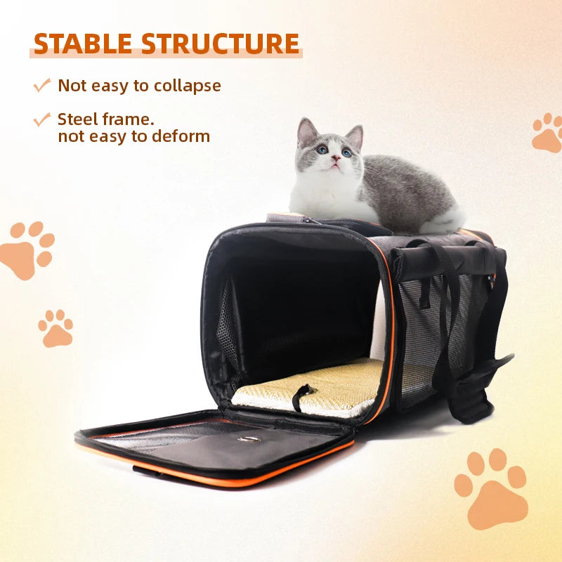 Portable Airline-Approved Dog and Cat Carrier Bag Soft Sided Puppy Travel Bag for Hiking for Small Animals Pet Carriers