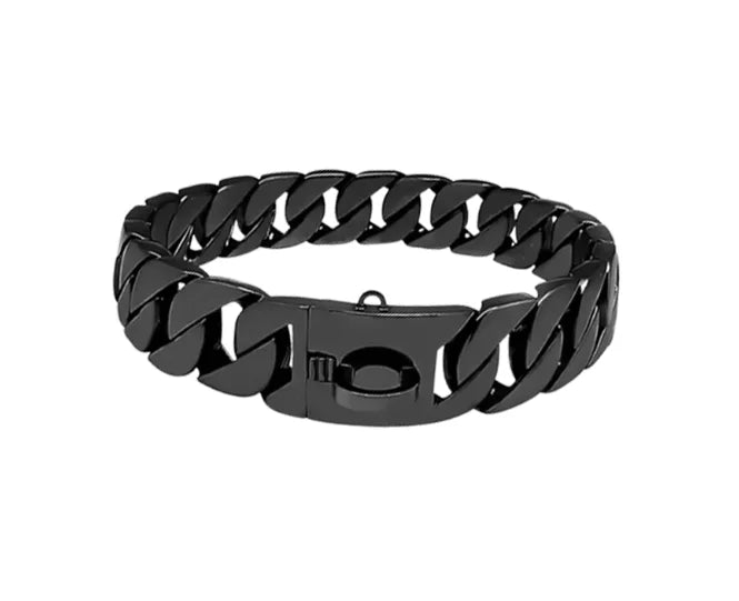 THE STUPID CUBAN Stainless Steel Large Dog Neck Collar Golden Dog Chain Bully Bully Dog DeMu Rottweiler