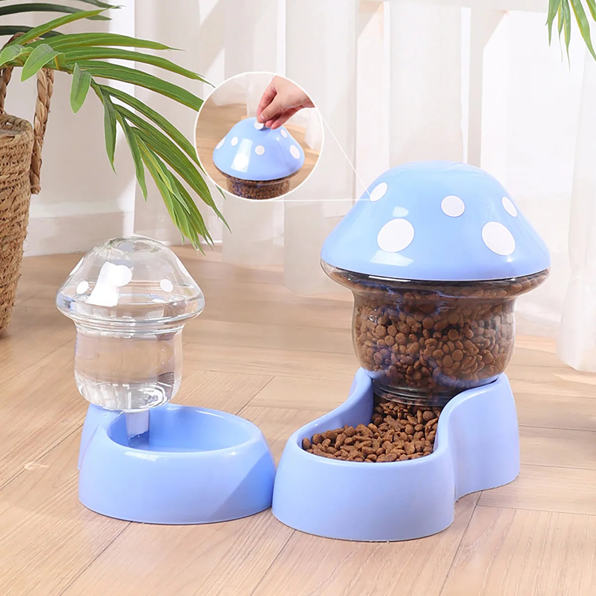 Mushroom Type Pet Dog Cat Bowl Automatic Feeder Cat Food Bowl Drinking Water Bottle Kitten Puppy Bowls Feeding Bowl for Cats