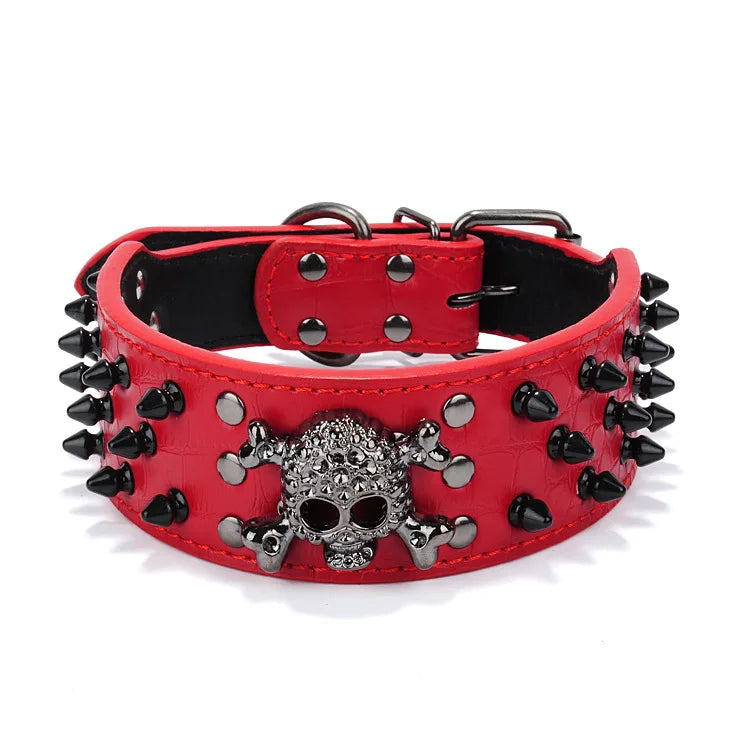 Dog Collar Spiked Studded Pet Necklace For Small Medium Dogs Bulldog Adjustable Anti-Bite Collar