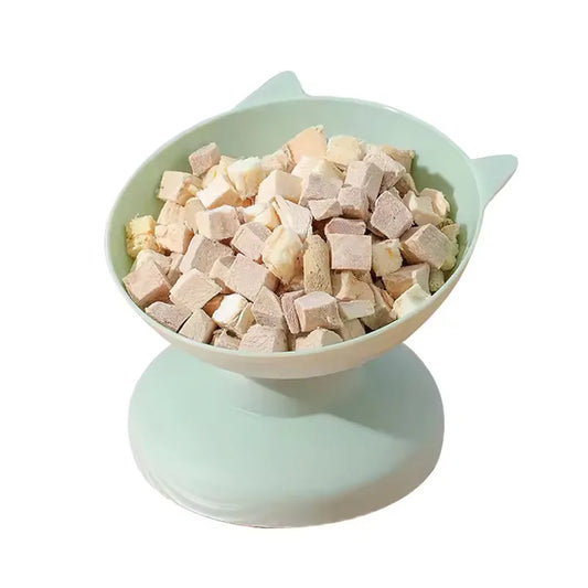 High Neck Pet Food Bowl for Cats And Dogs with Water Tilt Protector Anti-Tipping Feeding Dish