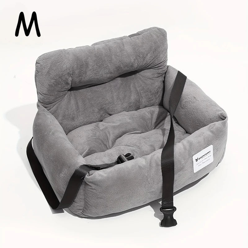 Dog Car Seat with Adjustable Safety Belt - Washable Pet Bed for Small/Medium Dogs,Travel Carrier for Car & Home - Soft Cushioned