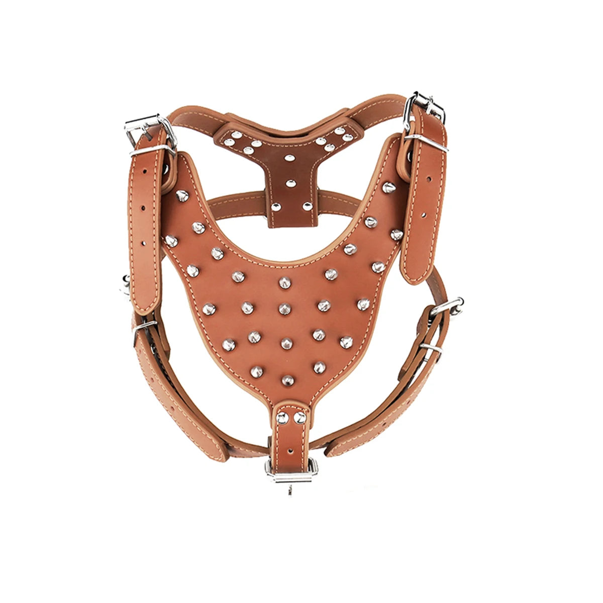 Dog Collar Dog Harness with Spiked and Chain Leash Set for Medium Large Breeds Pitbull Mastiff Bulldog Anti-bite Accessories