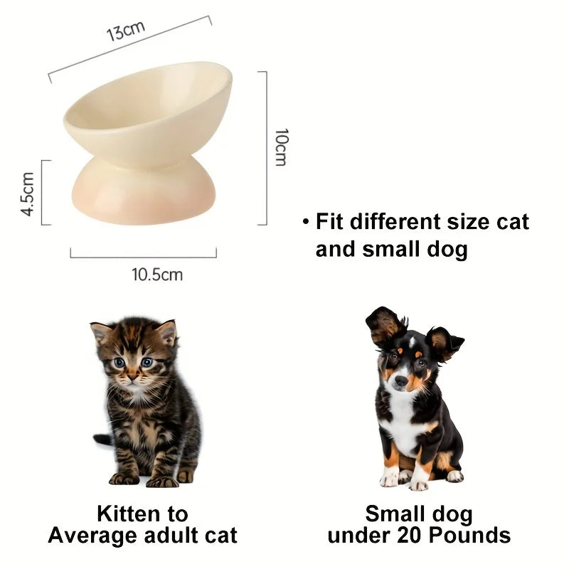 Cat bowl,Ceramic Elevated Pet Food Bowls - Perfect for Dogs and Cats - Reduces Neck Strain and Improves Digestion