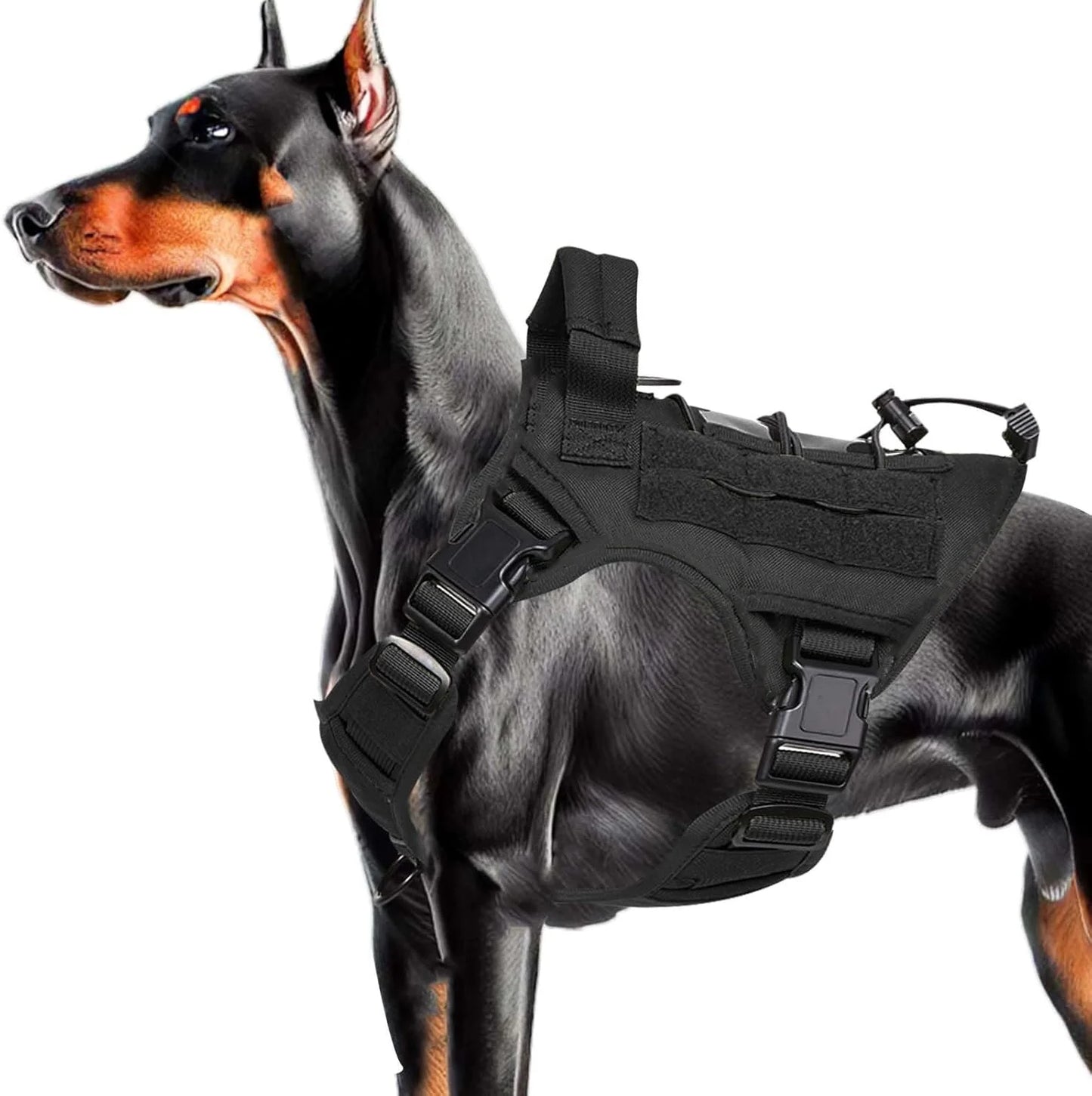 Tactical Dog Collar Adjustable Dog Harness for Medium & Large Breeds Vest Pet with Anti-Pull Design Portable Pet Harness for Dog