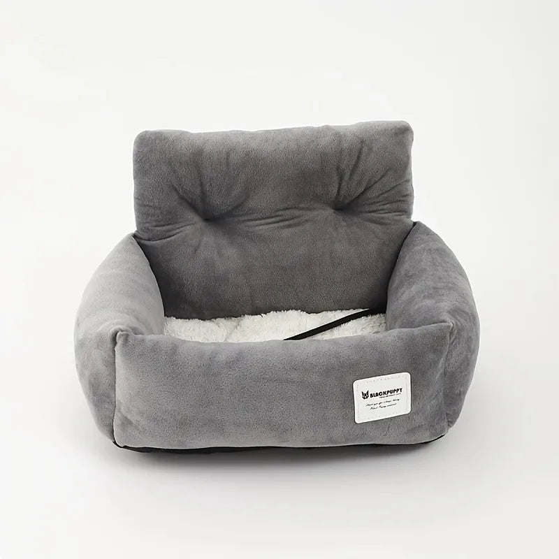 Dog Car Seat with Adjustable Safety Belt - Washable Pet Bed for Small/Medium Dogs,Travel Carrier for Car & Home - Soft Cushioned