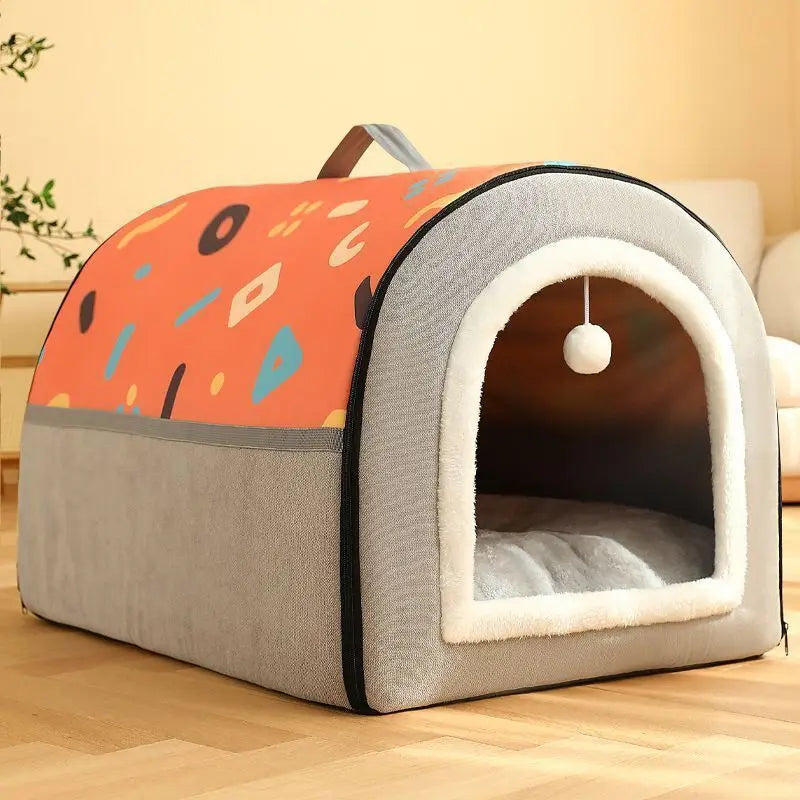Big Bully Dog Kennel Tunnel Warm Dog House Detachable Pet Sleeping Bed Semiclosed Pet Supplies Soft Non-slip Dogs Kennel