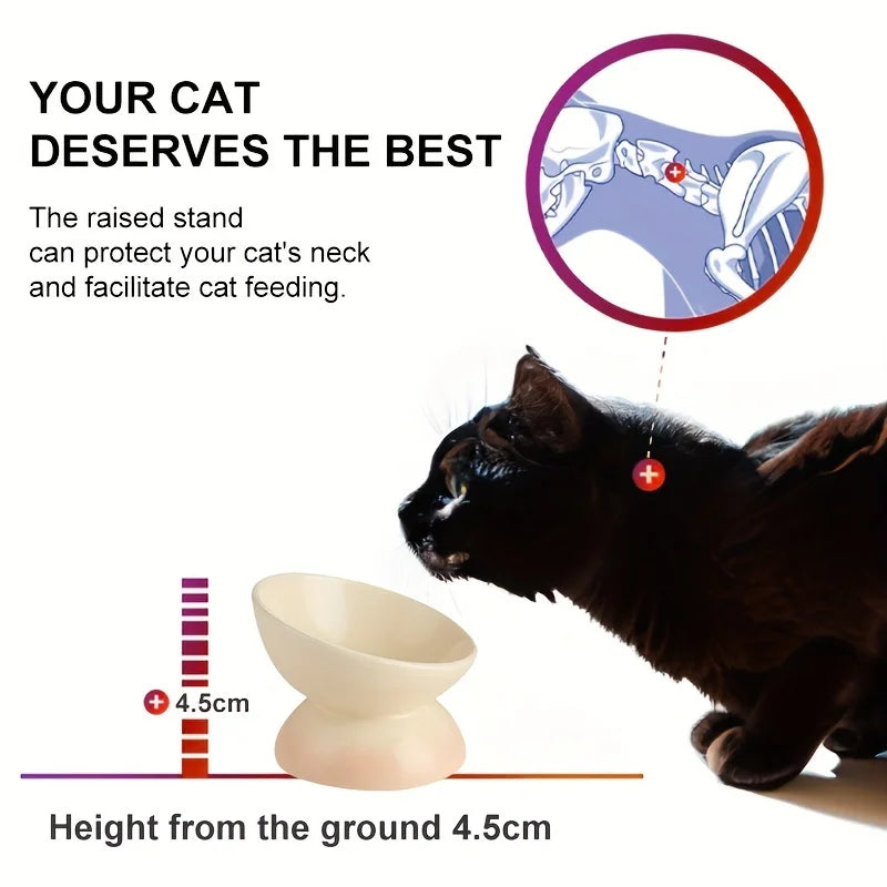 Cat bowl,Ceramic Elevated Pet Food Bowls - Perfect for Dogs and Cats - Reduces Neck Strain and Improves Digestion