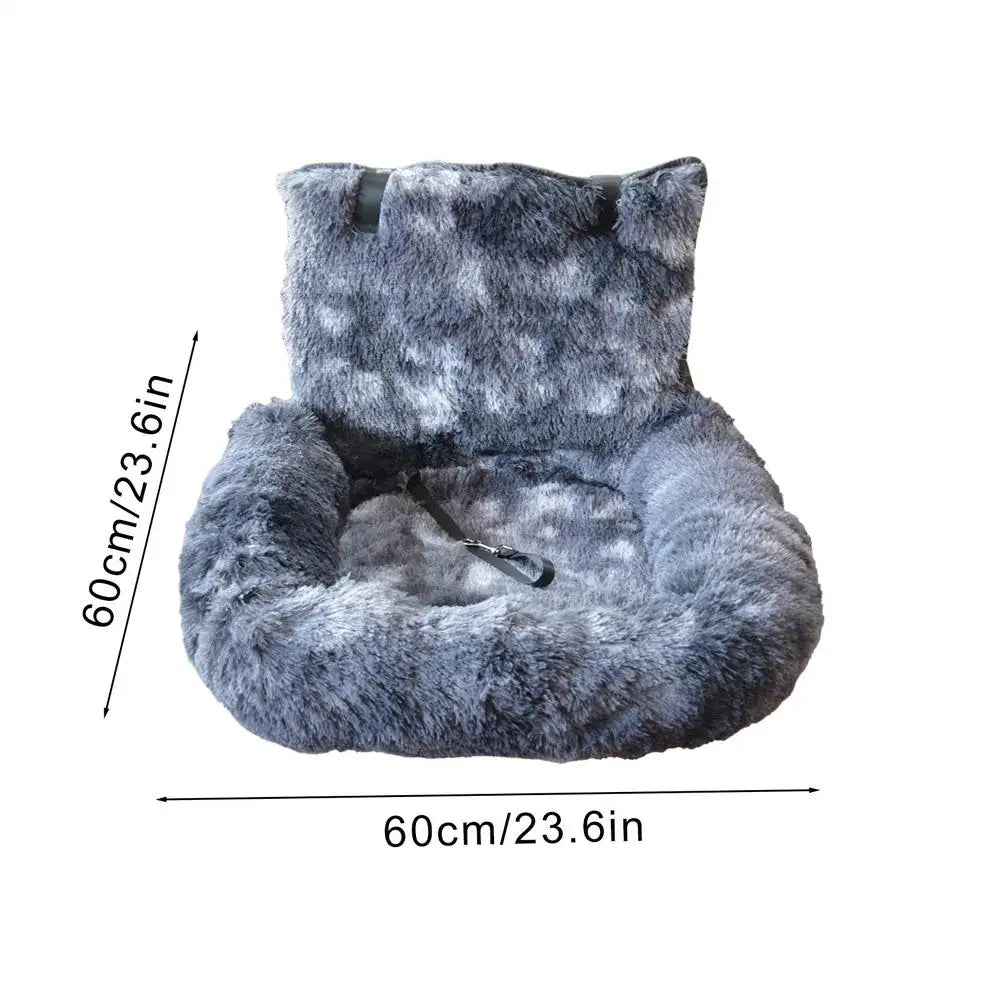 Dog Booster Car Seat Soft Puppy Car Seat Non-slip Dogs Traveling Bed Car Back Seat Kennel Plush Pet Mat Car Interior Accessories