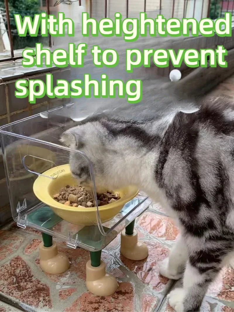 Pet Bowl with Booster Stand Protects Neck Spine Prevents dog Food Spills Suitable for Multi-dog Households No Food Grabbing