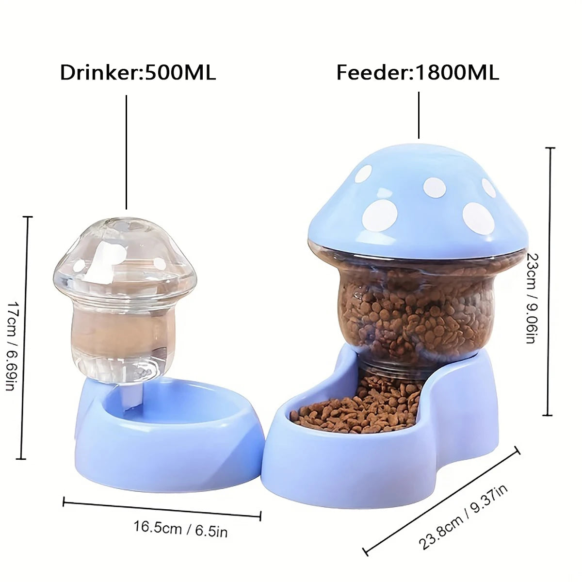 Mushroom Type Pet Dog Cat Bowl Automatic Feeder Cat Food Bowl Drinking Water Bottle Kitten Puppy Bowls Feeding Bowl for Cats