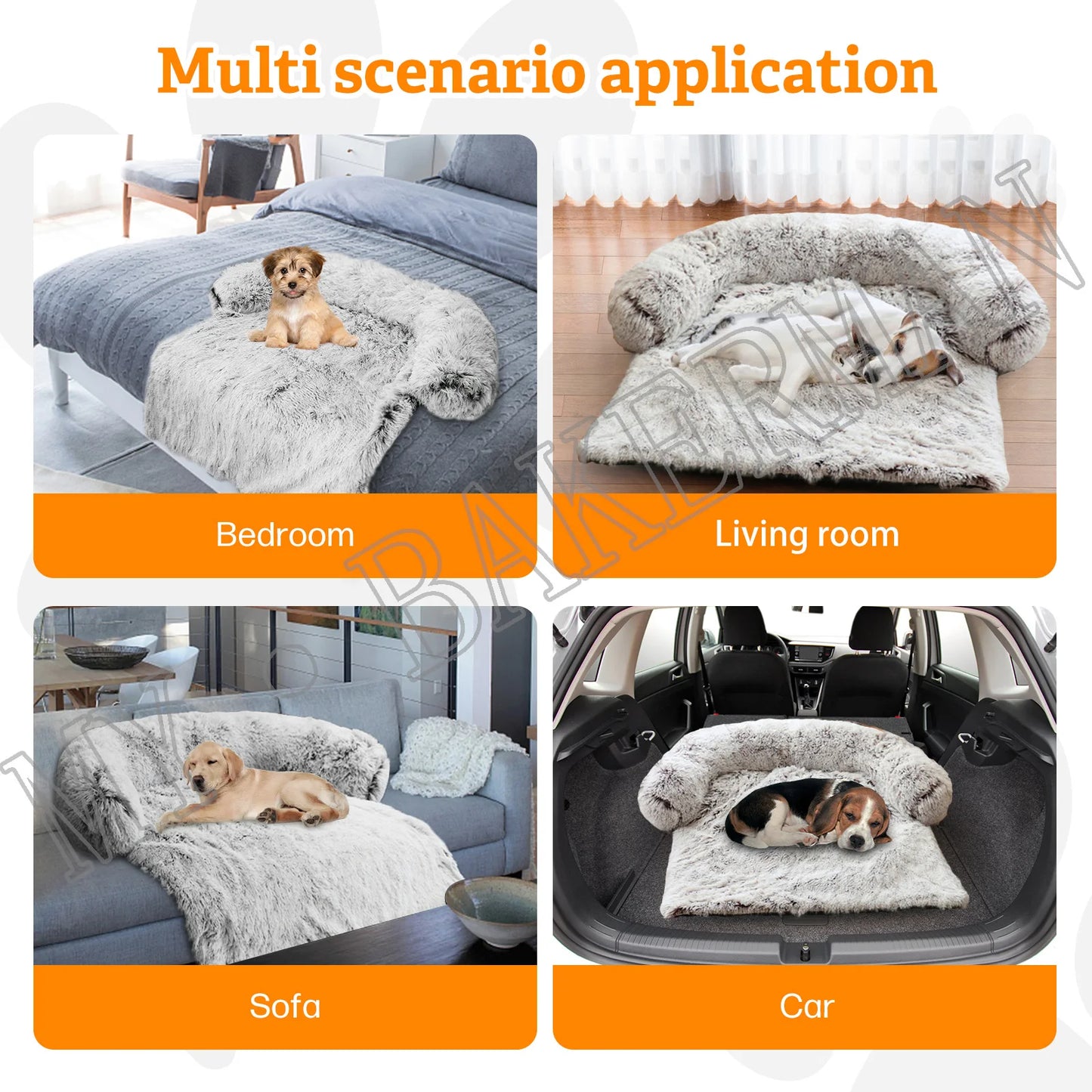 Plush Pet Dog Bed Sofa For Dog Pet  Bed Warm Nest Washable Soft Furniture Protector Mat Cat Blanket Large Dogs Sofa Bed