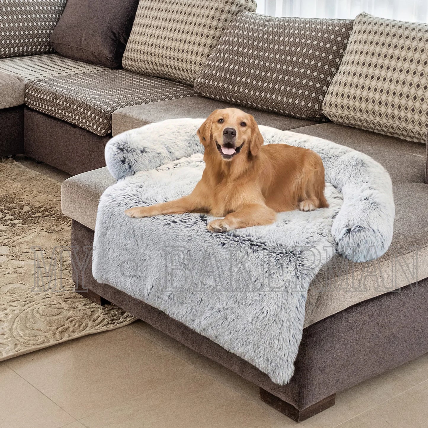 Plush Pet Dog Bed Sofa For Dog Pet  Bed Warm Nest Washable Soft Furniture Protector Mat Cat Blanket Large Dogs Sofa Bed