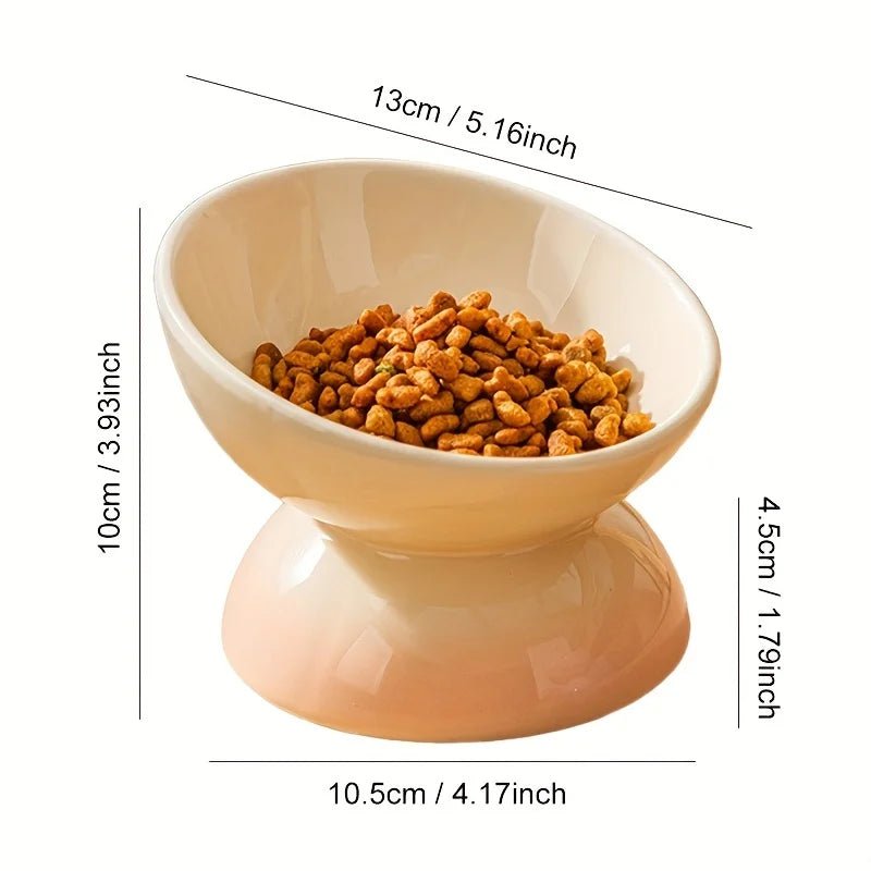 Cat bowl,Ceramic Elevated Pet Food Bowls - Perfect for Dogs and Cats - Reduces Neck Strain and Improves Digestion
