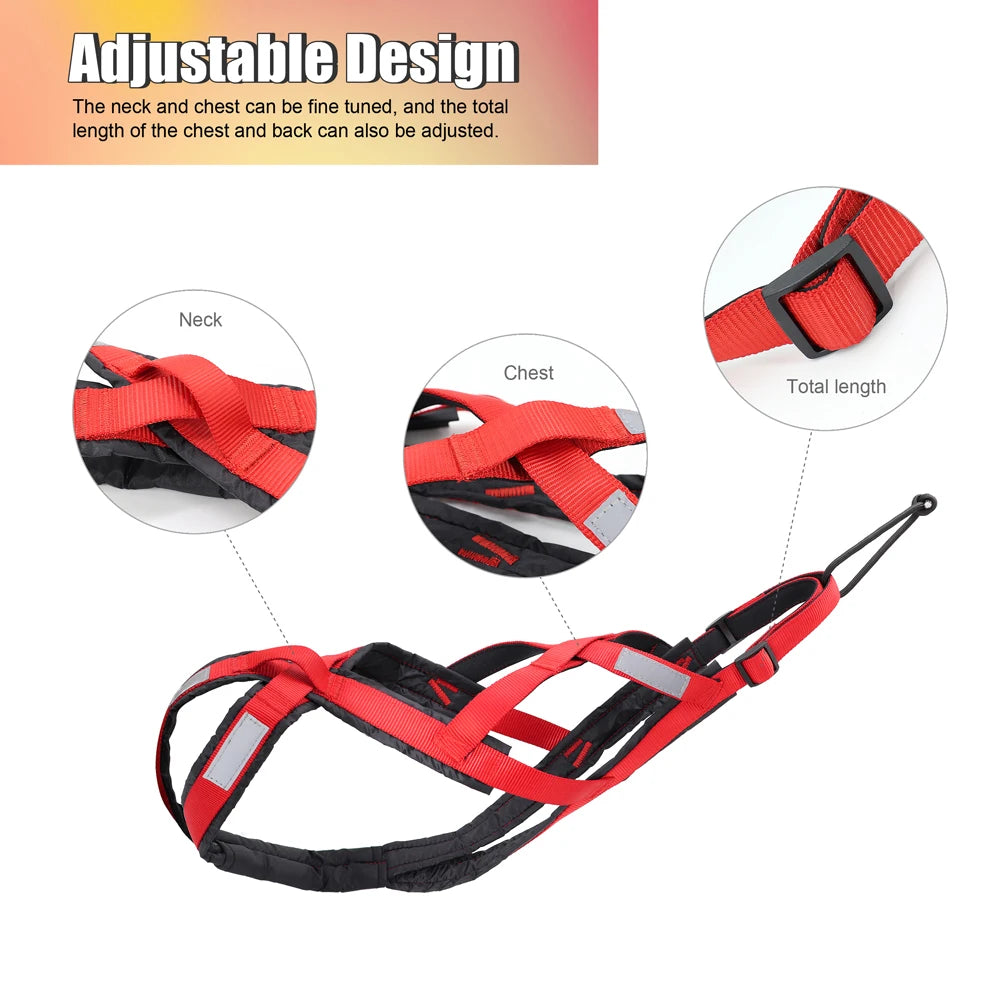 Working dog Harness Pet Weight Pulling Sledding Harness Mushing X Back Harness For Large Dogs Husky Canicross Skijoring Scootering