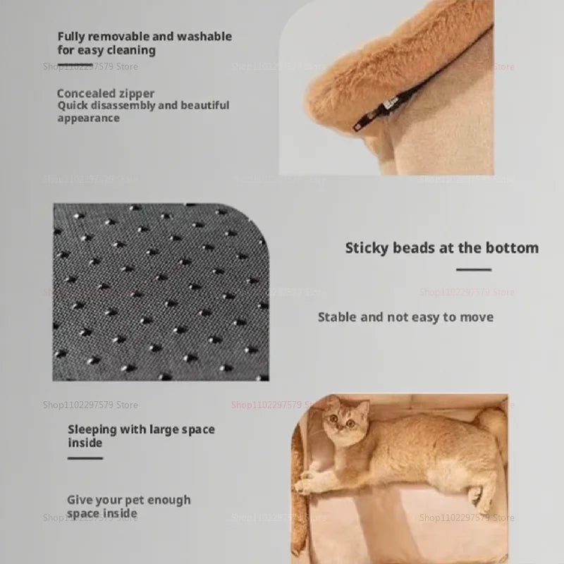 2025 New Foldable Washable Pet House Ultra Cozy Cave Sofa Bed for Small Cats Dogs Removable Design Perfect for Small to Pets