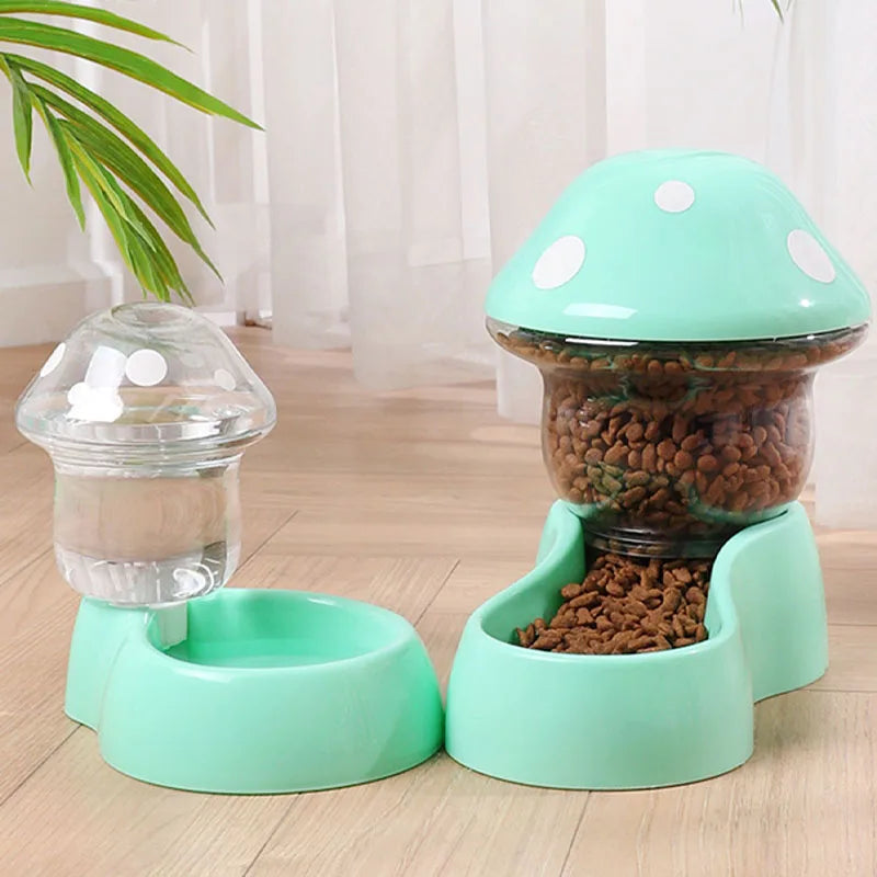 Mushroom Type Pet Dog Cat Bowl Automatic Feeder Cat Food Bowl Drinking Water Bottle Kitten Puppy Bowls Feeding Bowl for Cats