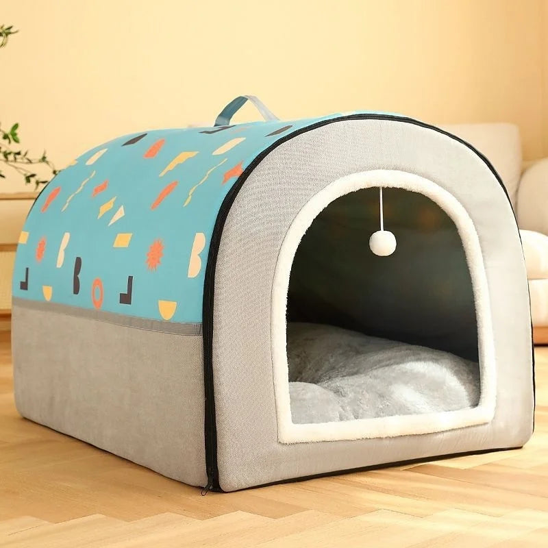 Big Bully Dog Kennel Tunnel Warm Dog House Detachable Pet Sleeping Bed Semiclosed Pet Supplies Soft Non-slip Dogs Kennel