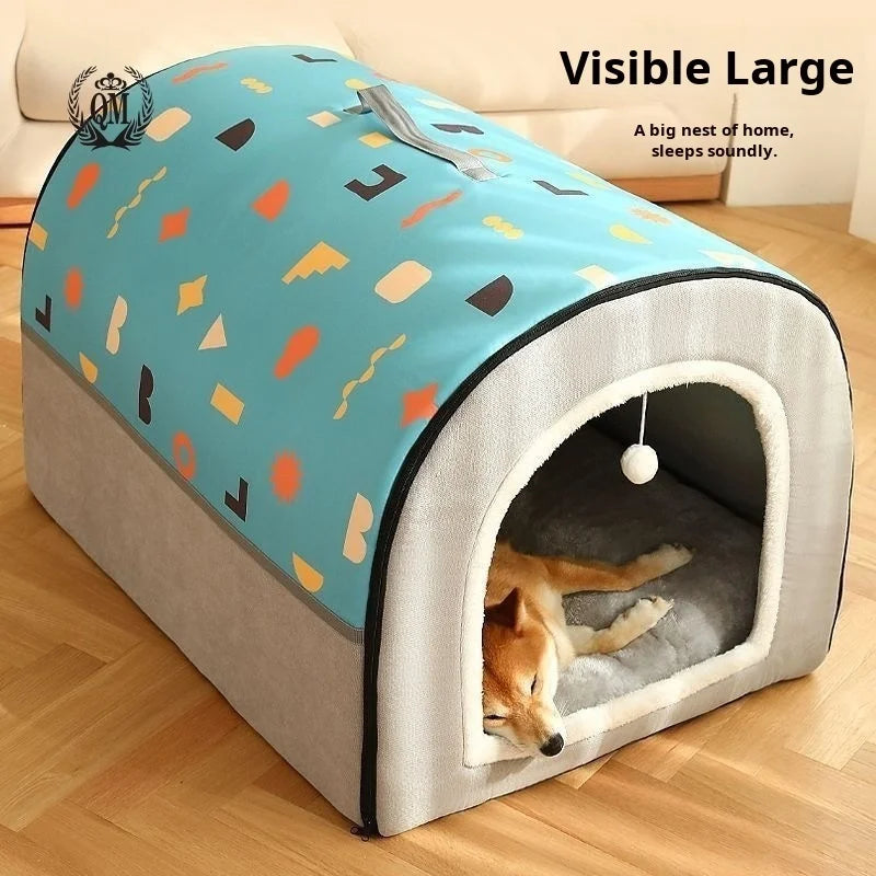 Big Bully Dog Kennel Tunnel Warm Dog House Detachable Pet Sleeping Bed Semiclosed Pet Supplies Soft Non-slip Dogs Kennel