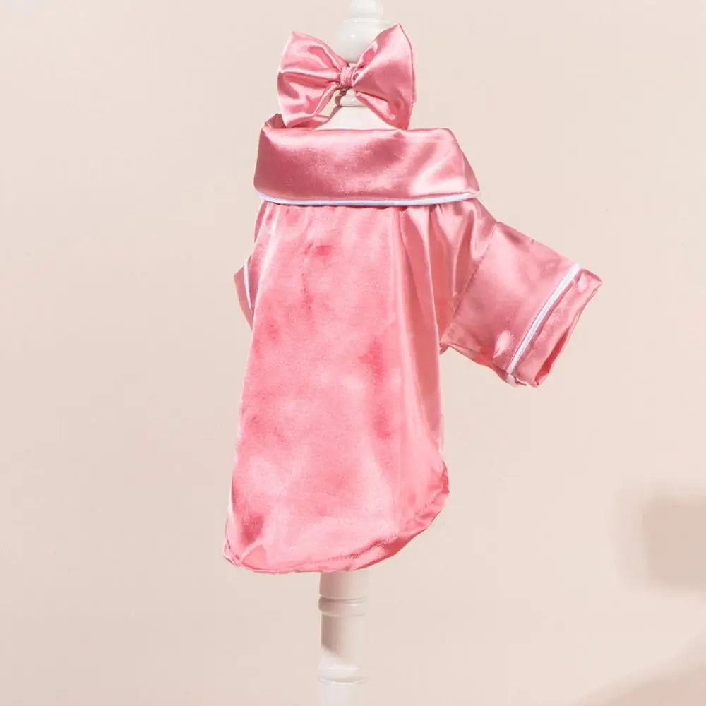 Luxury Soft Pet Silk Pajamas XS/L Thin Fabric Dog Shirt Comfortable Skin-friendly Cat Clothes Daily Wear