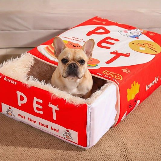 Pancake puppy..fully enclosed  bed, pet snack box bed, suitable for all seasons, providing a warm home for your animal …small dogs only