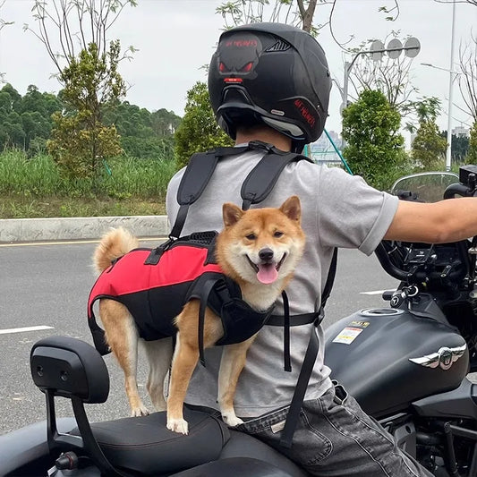Dog Going Out Bag Big Dog Motorcycle Pet Backpack Going Out Backpack Carrying Bag Strap Fixation Bag