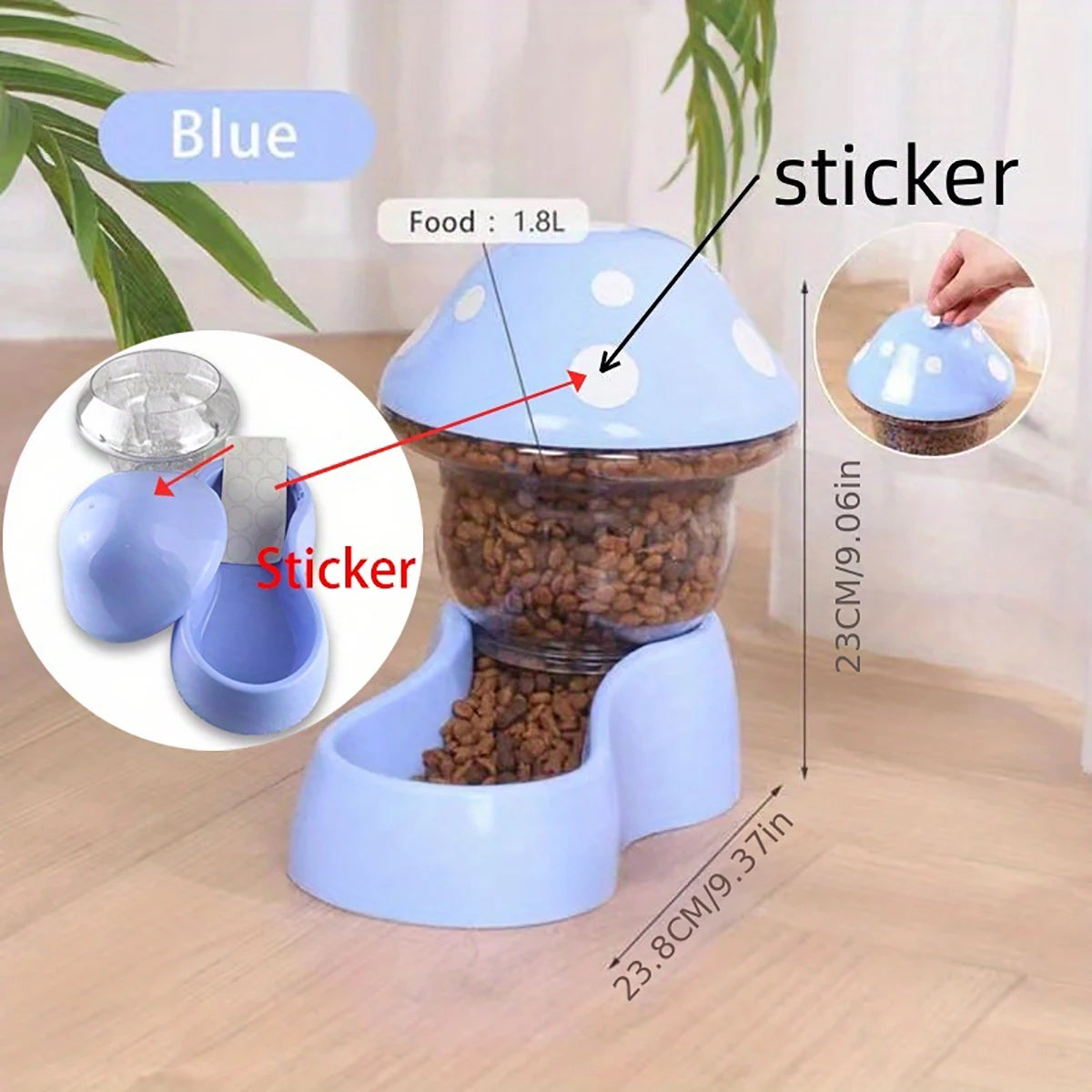 Mushroom Type Pet Dog Cat Bowl Automatic Feeder Cat Food Bowl Drinking Water Bottle Kitten Puppy Bowls Feeding Bowl for Cats
