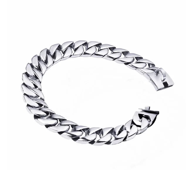 THE STUPID CUBAN Stainless Steel Large Dog Neck Collar Golden Dog Chain Bully Bully Dog DeMu Rottweiler