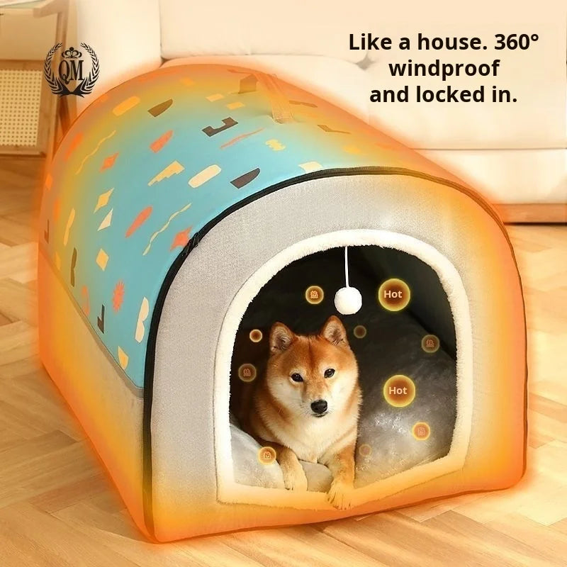 Big Bully Dog Kennel Tunnel Warm Dog House Detachable Pet Sleeping Bed Semiclosed Pet Supplies Soft Non-slip Dogs Kennel
