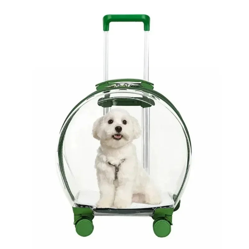 Puppy Move Trolley Cat Carriers Transparent Pet Backpack Animal Transportation and Goods for Travel Pet Supplies with Wheels