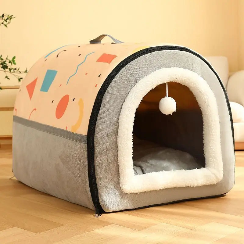 Big Bully Dog Kennel Tunnel Warm Dog House Detachable Pet Sleeping Bed Semiclosed Pet Supplies Soft Non-slip Dogs Kennel