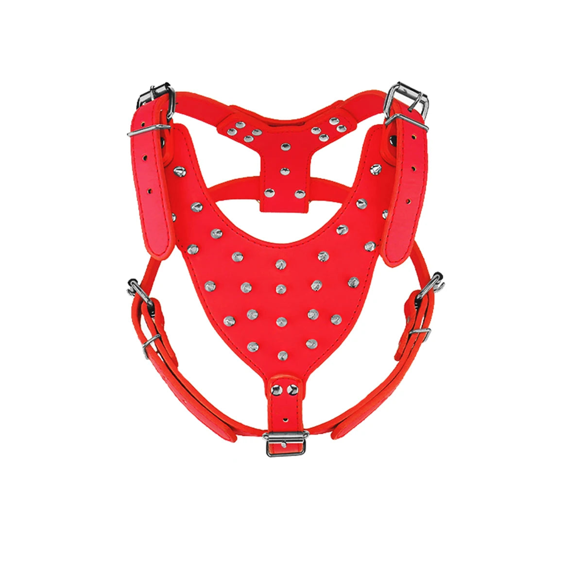 Dog Collar Dog Harness with Spiked and Chain Leash Set for Medium Large Breeds Pitbull Mastiff Bulldog Anti-bite Accessories