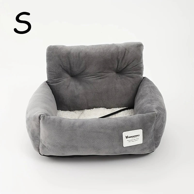 Dog Car Seat with Adjustable Safety Belt - Washable Pet Bed for Small/Medium Dogs,Travel Carrier for Car & Home - Soft Cushioned