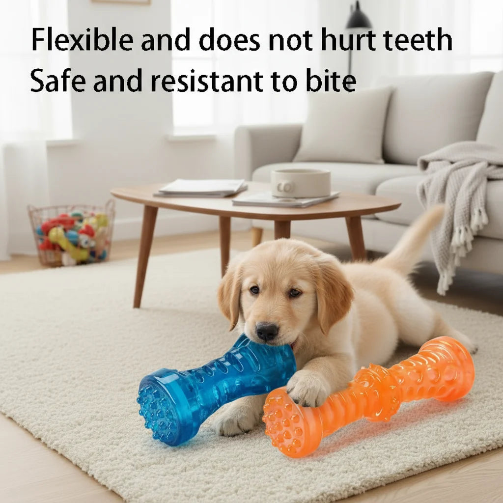 Resistant Bite Resistant Pet Toy Toothbrush Bone Sturdy Dog Toy Interactive Puppy Game Toy Dog Bone Rubber Puppy Chew Toy Dog