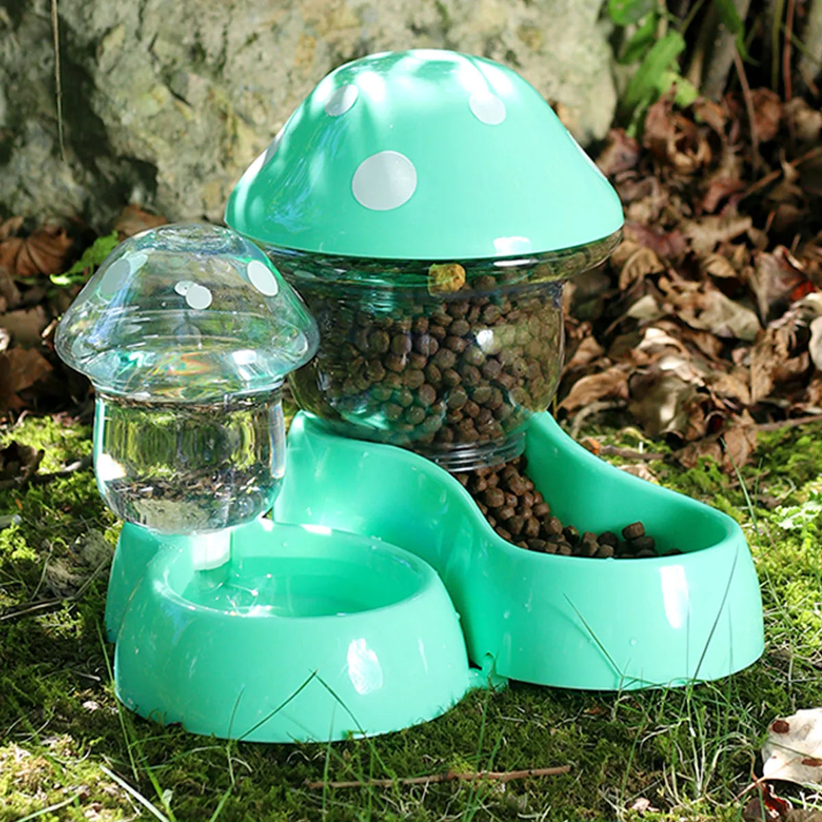 Mushroom Type Pet Dog Cat Bowl Automatic Feeder Cat Food Bowl Drinking Water Bottle Kitten Puppy Bowls Feeding Bowl for Cats