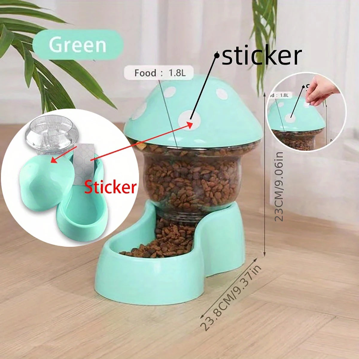 Mushroom Type Pet Dog Cat Bowl Automatic Feeder Cat Food Bowl Drinking Water Bottle Kitten Puppy Bowls Feeding Bowl for Cats