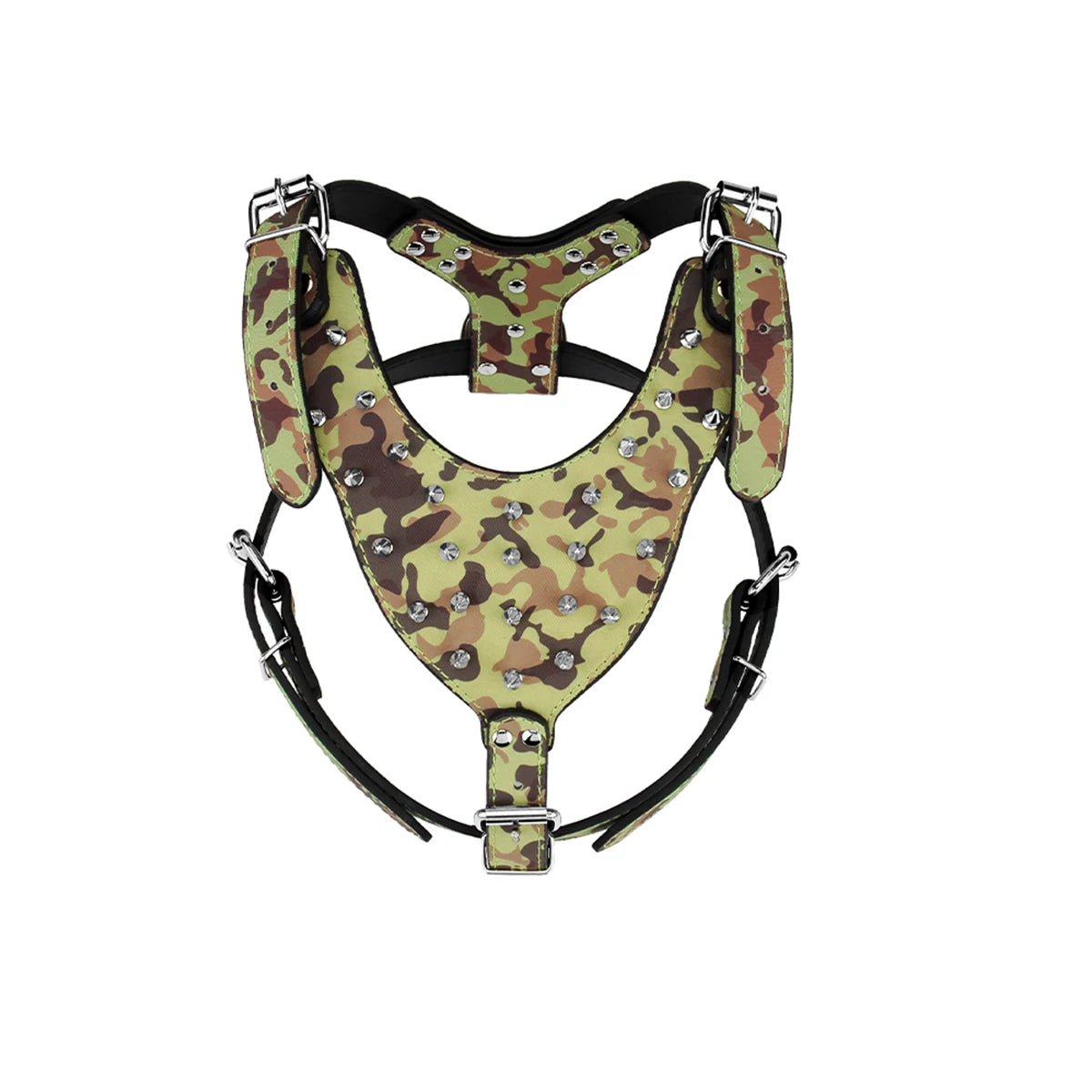 Dog Collar Dog Harness with Spiked and Chain Leash Set for Medium Large Breeds Pitbull Mastiff Bulldog Anti-bite Accessories