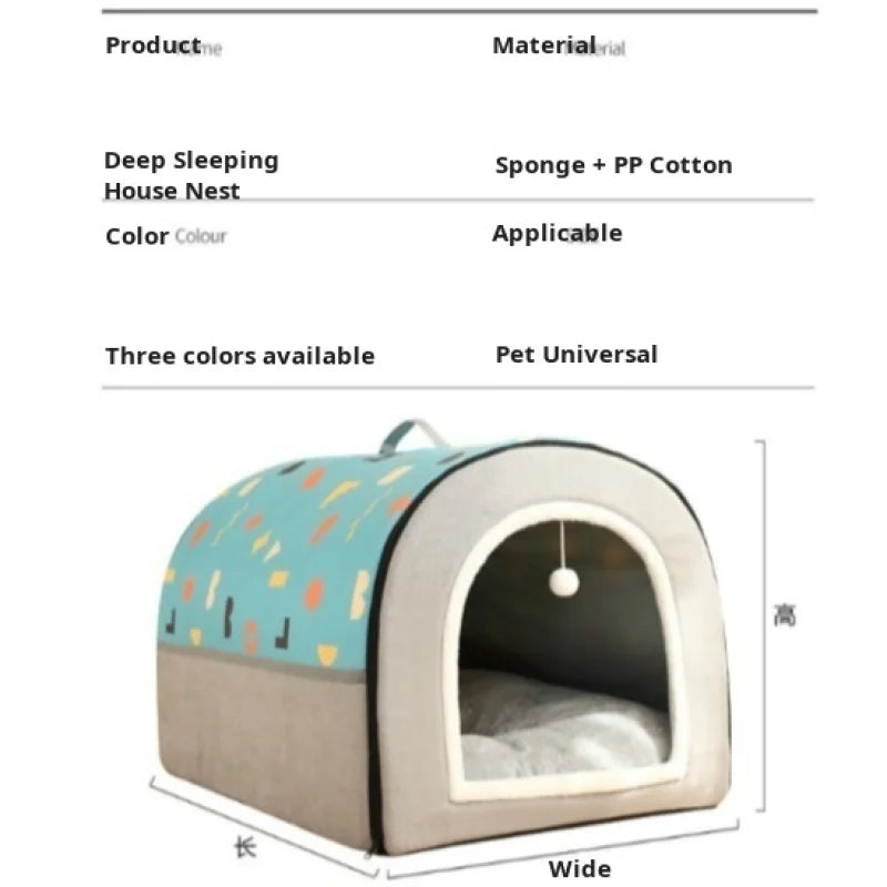 Big Bully Dog Kennel Tunnel Warm Dog House Detachable Pet Sleeping Bed Semiclosed Pet Supplies Soft Non-slip Dogs Kennel