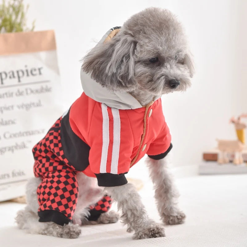 Luxury Warm Dog Clothes Windproof Hoodie With Sweater Pant Rompers Winter Pet Down Parkas Jacket  Puppy Chihuahua Yorkie Outfit