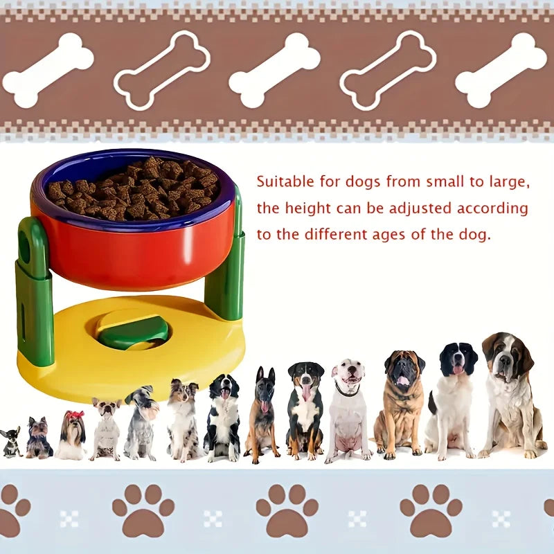 Dog Bowl, Pet Cervical Protector, Height-adjustable Feeder, Dual-purpose Water and Food Bowl for Cats and Dogs, Anti-tip Design.