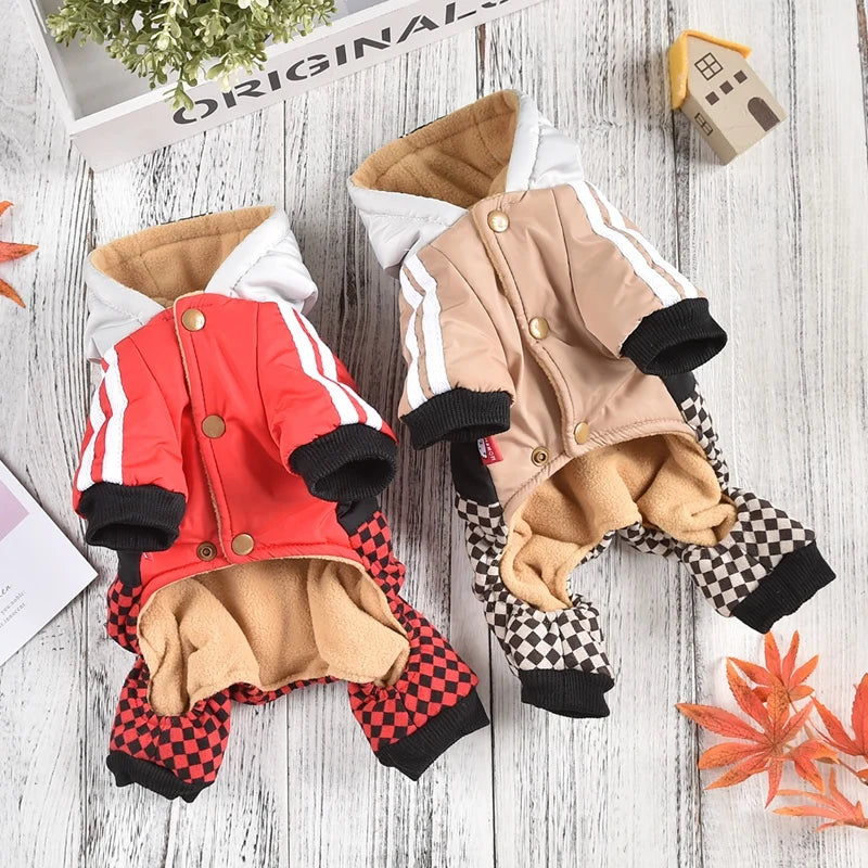 Luxury Warm Dog Clothes Windproof Hoodie With Sweater Pant Rompers Winter Pet Down Parkas Jacket  Puppy Chihuahua Yorkie Outfit