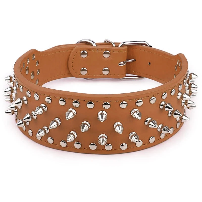 Dog Collar Dog Harness with Spiked and Chain Leash Set for Medium Large Breeds Pitbull Mastiff Bulldog Anti-bite Accessories