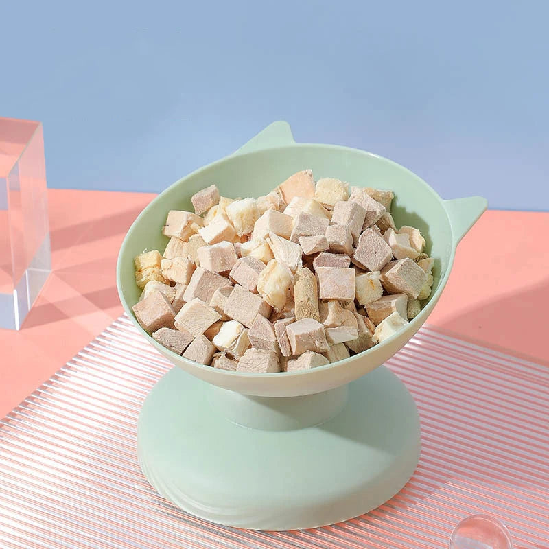 High Neck Pet Food Bowl for Cats And Dogs with Water Tilt Protector Anti-Tipping Feeding Dish