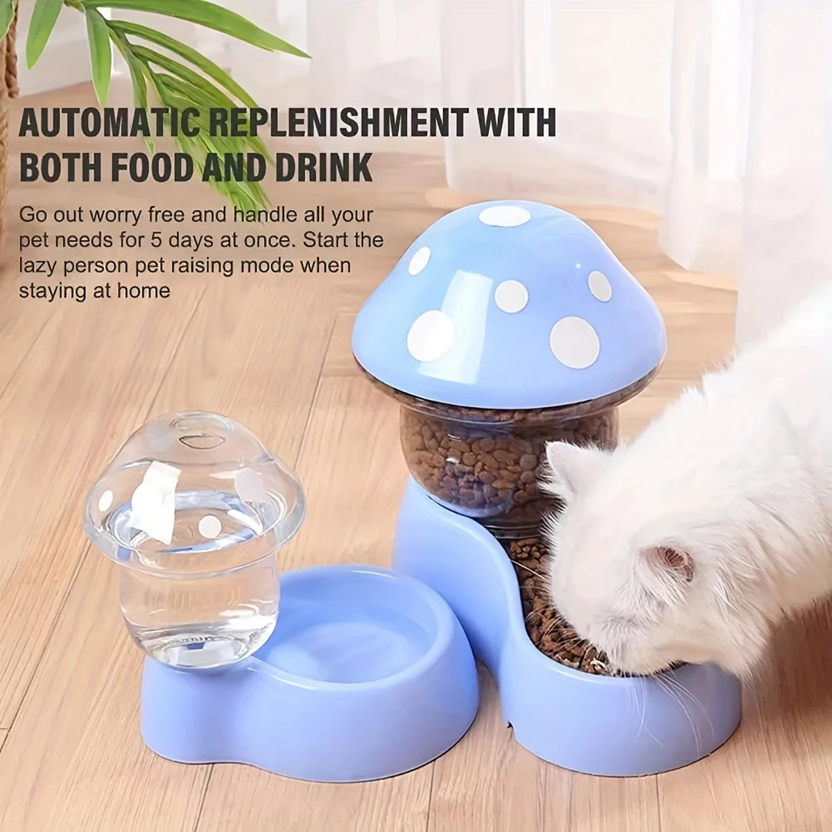 Mushroom Type Pet Dog Cat Bowl Automatic Feeder Cat Food Bowl Drinking Water Bottle Kitten Puppy Bowls Feeding Bowl for Cats