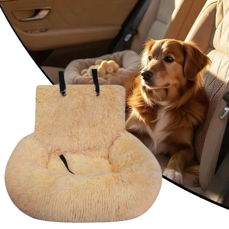 Dog Booster Car Seat Soft Puppy Car Seat Non-slip Dogs Traveling Bed Car Back Seat Kennel Plush Pet Mat Car Interior Accessories