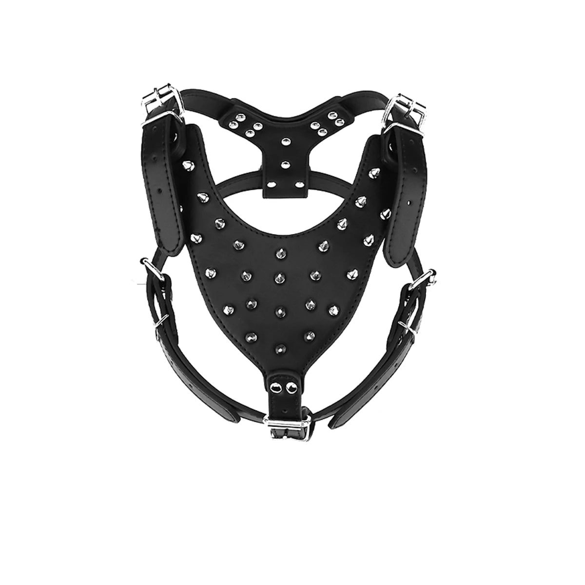 Dog Collar Dog Harness with Spiked and Chain Leash Set for Medium Large Breeds Pitbull Mastiff Bulldog Anti-bite Accessories